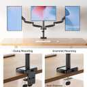 MOUNTUP Triple Monitor Stand Mount - 3 Monitors Desk Mount for Computer Screens Up to 27 inch, Triple Monitor Arm, Heavy Duty Monitors Stand, Each Arm Holds 4.4-19.8 lbs, Black