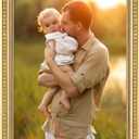 16x24 Gold Wood Frame , Elegant Ornate 24x16 Wooden Picture Frame with Love Heart, for 16 x 24inch Gallery Photo Pic with HD Plexiglass, 1.8in Widen 0.9in Thick, Horizontal Vertical Wall Display