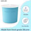 2 Gallon with Lid Reusable Silicone Bucket Pail Liner for Kitchen, Outdoor, Gardening, Camping, Thinset & Paint Food Grade, Foldable & Heat-Resistant Multi-Purpose,Blue