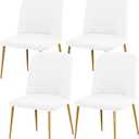 Gollense Curved Back Chair Covers for Dining Room, Mid Century Modern Chair Slipcovers, Semi Circle Back Chair Seat Protector for Kitchen Living Room (4PCS, T-White)