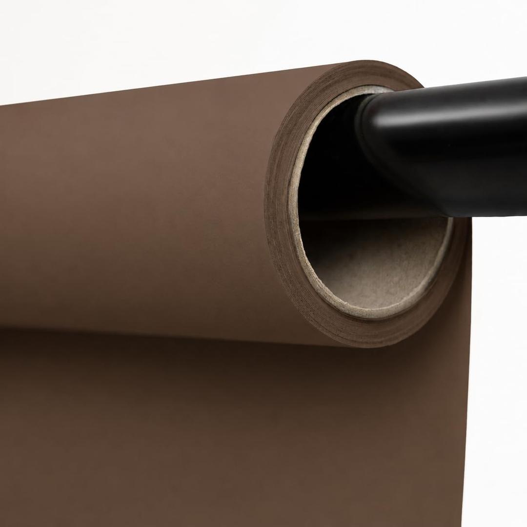 Kate Seamless Paper Backdrop Brown Paper Backdrop Seamless Backdrop Paper Rolls (53''x32.8' Coco Brown)