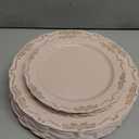 U-QE 50PCS Mauve Pink Plastic Plates - Plastic Party Plates Disposable Heavy Duty - Pink Disposable Plates for Party Including 25PCS 10'' Dinner & 25PCS 7.5'' Dessert