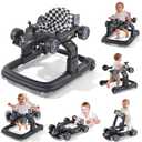 Baby Walker, Baby Walker with Wheels, 3 Adjustable Heights Reinforced Frame 4 Modes Push Walker & Jumper, Music Lights Anti-Rollover Speed Height Adjustment Toddler Activity Walker for 6-18 Months Old