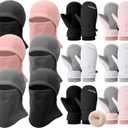 12 Pcs Women Ski Mittens Balaclava Face Masks Set Winter Ski Gloves Snow Warm Windproof Adjustable Glove Fleece Lining Cozy Wool Glove Cold Weather for Cold Weather Snowboarding Riding