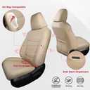 FREESOO Custom Fit RAV4 Seat Covers for Toyota RAV 4 2025-2019 Hybrid LE XLE Premium Limited, Faux Leather, 4‑Layer Waterproof, F/R Headrest, Airbag Deployment Compatible, Durable, Beige Full Set