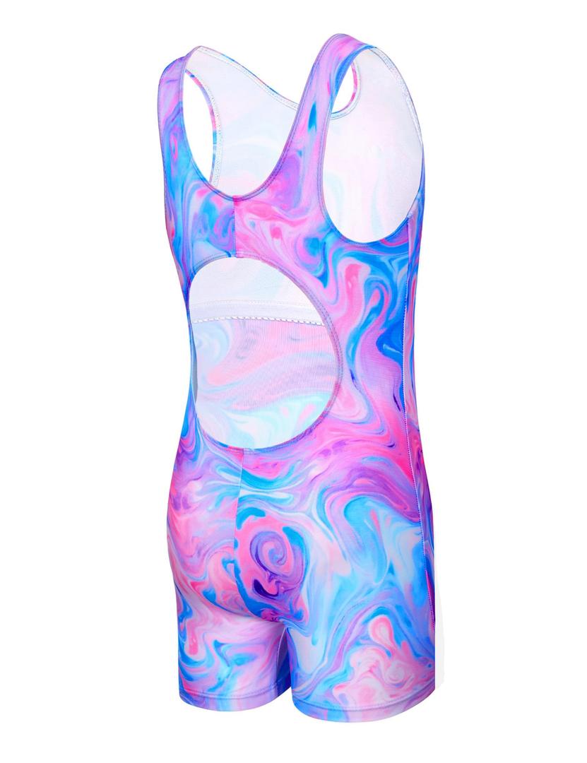 Alikhonf Girls Swimsuit Size 8-9 Years Old Kids Purple Blue Sleeveless Bathing Suit Beach Swimwear.