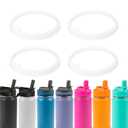 BOSORIO 4 Pack Gaskets Compatible with ThermoFlask 16oz 24oz 32oz 40oz Water Bottle with Straw Lid, Replacement O Ring Rubber Seals PartNot for Spout Lid and Chug Lid