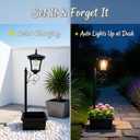 Solar Lamp Post with Planter, 36.5" Solar Light Post Outdoor Waterproof, Warm Yellow Lights Dusk to Dawn 7-8Hr, Easy Install, Solar Pole Light for Patio, Garden, Porch, Yard, Pathway