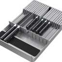 NIUXX Knife Drawer Organizer, Large Capacity In-Drawer Knife Block Set Holds 20 Knives and 1 Sharpening Steel (Not Included), Suitable for Knife Organizer for Kitchen Drawer