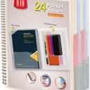 H4D 24 Pocket Morandi Color Spiral Multi Pocket Folder Poly Project Organizer