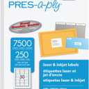 PRES-a-ply Laser Address Labels, 1 x 2.625 Inches, White, Box of 7500, 2 Packs (30606)