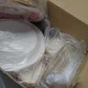 Nuogo 300Pcs Floral Paper Tea Cups and Saucers 7 OZ Disposable Tea Cup with Handle and Plates for Garden Party Supplies Wedding Birthday Baby Shower Bridal Mother's Day, Serve 150 Guest(Fresh Color)