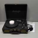 Vinyl Record Player 3-Speed Bluetooth Suitcase Portable Belt-Driven Record Player with Built-in Speakers RCA Line Out AUX in Headphone Jack Vintage Turntable