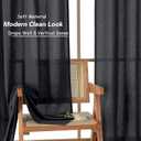 OWENIE Colin 2 Panels Black Curtains 63 Inch Length for Bedroom Living Room, Semi Sheer Light Filtering Linen Textured Window Treatments, Modern Rod Pocket Dining Room, 2 Panels, 42x63 Inch