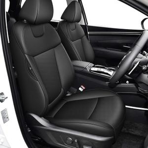 TTX LIGHTING Custom Fit Seat Covers for Hyundai Tucson 2022 2023 2024 XRT,SE,SEL,N Line,Limited - Faux Leather Full Set Compatible Airbag Car Seat Protector BlackNot for Hybrid
