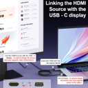 Reborn HDMI to USB C Cable Adapter [6FT 4K@60Hz], Uni-Directional HDMI (Source) to USB-C (Monitor) with USB Power for AR Glasses XREAL OneAir 2 Pro/VITURE Pro/RayNeo Air 2s,PS5,Portable Monitors