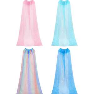 Jecery 4 Pieces Princess Cape Cloaks Kids Fairy Tulle Cape Princess Costume for Girls Cosplay Birthday Party Dressing Up