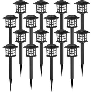 GIGALUMI Solar Outdoor Lights 16 Pack LED Solar Lights Outdoor Waterproof, Solar Walkway Lights Maintain 10 Hours of Lighting for Your Garden, Landscape, Path, Yard, Patio, Driveway (Warm White)