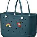 Baonat Beach Bag Rubber Tote Bag - Waterproof Travel Bag for Women Washable Tote Bag Handbag for Sports Beach Market Pool (X-Large, Darkgreen)