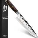 Shun Premier 8" Chef's Knife, Handcrafted Japanese Kitchen Knife for Professional and Home Chefs, VG-MAX Core with Damascus Stainless Steel Cladding, Pakkawood Handle