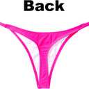 Zmart Women Thong Bikini Bottoms G String Sexy Low Waist Swimsuit Bottom Brazilian Cheeky Bathing Suit Bottoms (Pink, S)