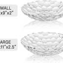2 Pack Glass Fruit Bowl, Fruit Basket Holder, Crystal Fruit Bowl, Dessert Plate,Decorative Pedestal Bowl,for Table Dcor for Home,Office, Wedding Decor, Fruit, Snack, Dessert (Large+Small,Clear)
