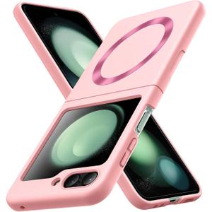 Magnetic for Samsung Galaxy Z Flip 5 Case Slim & Military-Grade Protection Magnetic Phone Case,Pink 21-zflip5-02