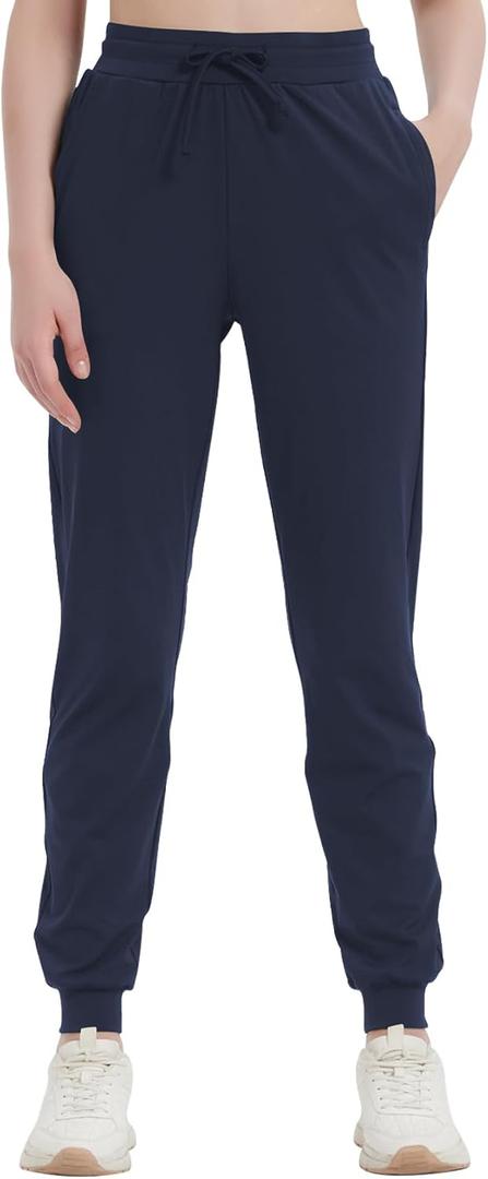 Idtswch 30"/32"/34"/36" Long Inseam Women Tall Sweatpants Extra Long Joggers Zipper Pockets Track Athletic Pants for Running (Blue, L)