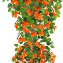Artificial Bougainvillea Tree -5FT Faux Bougainvillea Tree with Realistic Flowers, Tall Fake Fall Flower Tree for Indoor or Outdoor Decor, Silk Floral Plant for Living Room, Porch, Garden (Orange)
