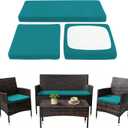 Waterproof 3-Piece Patio Sofa Cushion Cover Set - Replacement Covers for Outdoor Wicker Furniture, Bench & Seat Cushions