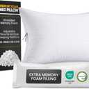 Utopia Bedding Shredded Memory Foam Pillows (Queen), Cooling Adjustable Bed Pillows for Sleeping with Washable Pillow Case, Back, Stomach and Side Sleeper Pillow, Plush and Supportive (1 Pack)