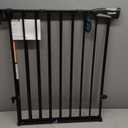 Babelio Baby Gate for Stairs, Kitchen & Doorways, No Bottom Bar| One-Handed Operation| Auto-Close| Hardware Mount (Drill Needed) Safety Dog/Pet Gate (Black - B17, 26-43" W, 28" H)