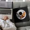 Couch Console Expandable Lap Tray with Armrest, Table for Laptop, Writing, Eating - Great for Car, Travel, Bed- Grey (11.4 x 11.4 x 0.8 inch, Gray)