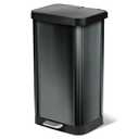Glad Stainless Steel Step Trash Can, Large Metal Kitchen Garbage Bin with Soft Close Lid, 20 Gallon, Pewter - Indoor & Outdoor Waste Container with Odor Protection and Bag Roll Holder