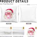 3 x Pink Christmas Pillow Covers 18 * 18,Cute Santa Pillow Covers,Funny Pillows Covers,Cute Christmas Decor,Pink Christmas Decor, Christmas Decorations for Living Room Bedroom DecorSanta Claus Decor (Color 04)