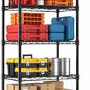NEWBULIG 5-Tier Wire Storage Shelves, 200 lbs Heavy Duty Steel Rack, Black, 23.2" W x 13.4" D x 59.8" H