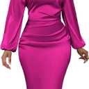 Yiershu Women's Sexy Fall Off Shoulder Bodycon Dress Elegant Long Sleeve Formal Cocktail Party Midi Maxi Dresses (Medium)