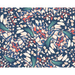 Butterfly Wings Navy Wall Mural, MUR361M (Blue)