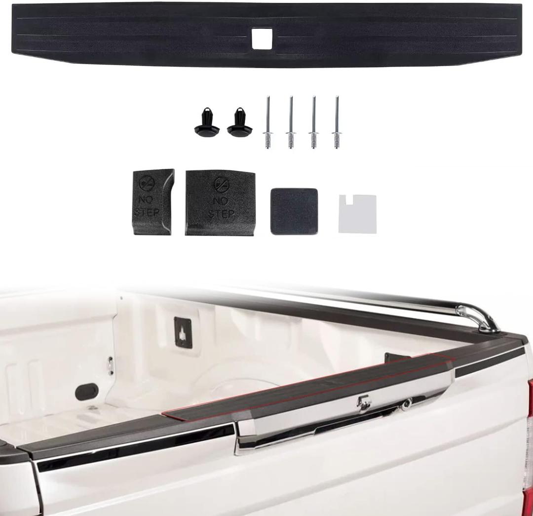 RANSOTO Tailgate Molding Trim Compatible with 2017-2022 Ford F250 F350 F-250 F-350 Super Duty Flexible Flex Step Rear Center Truck Spoiler Protector Cover Replaces FO1904134