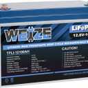 Weize 12V 100Ah LiFePO4 Lithium Battery, Built-in Smart BMS, Low Temperature Protection Group 31 Deep Cycle Battery for Trolling Motor, RV, Solar, Marine, Camping and Off Grid Applications