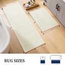 YIHOUSE Beige Bathroom Rugs Sets 2 Piece, Quick Dry Thin Bath Mat, Non Slip Absorbent Machine Washable, Bath Runner Rug for Bathtub Sink Home Decor (17"x24" + 17"x47")