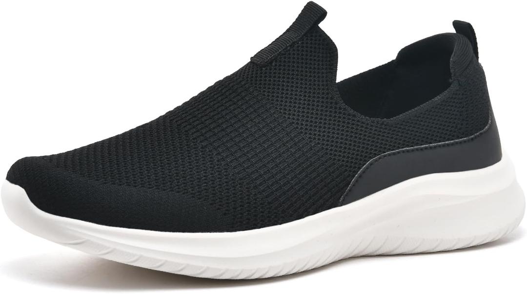 TIOSEBON Women's Walking Tennis Shoes Knit Slip on Mesh Comfortable Sneaker