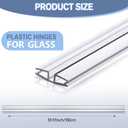 Landical 2 Pcs Clear PVC Piano Style Living Hinge 39.37 Inch Each Clear PVC Living Hinge for DIY 3-5mm Glass Acrylic and More Material Replacement Repair, No Screws or Glue