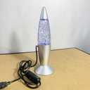 7.28 inch Tall Mini Glitter Lamp,Groovy Glow Lava Lamp,7 Colors Changing Liquid Motion Lamp with USB Cable for Bedroom Christmas Night Light Decoration (Silver Base)