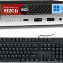 HP EliteDesk 800 G5 Mini Desktop Computer, Core i5-9500T 3.70 GHz, 16GB DDR4 RAM, 512GB SSD, Mouse & Keyboard, WiFi, Windows 11 Pro, Black 