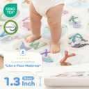 1.3" Thick Educational Baby Floor Play Mat 59x79, Basic Padded Memory Foam Kids Mat, Non-Slip Plush Playmat for Nursery Playroom Classroom (ABC Animal)