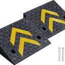 6" Rise Height Rubber Curb Ramp, 2 Pack Driveway Curb Ramps, Heavy-Duty 11000 lbs/5 T Capacity Threshold Ramps with Anti-Slip Texture for Cars, Motorcycles (not Suitable for wheelchairs)