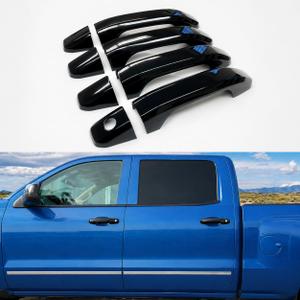 Ultra Finish Glossy-Black Series 8pcs Door Handle Covers Compatible with 2014-2019 Chevrolet Silverado+GMC Sierra Suvs Trucks