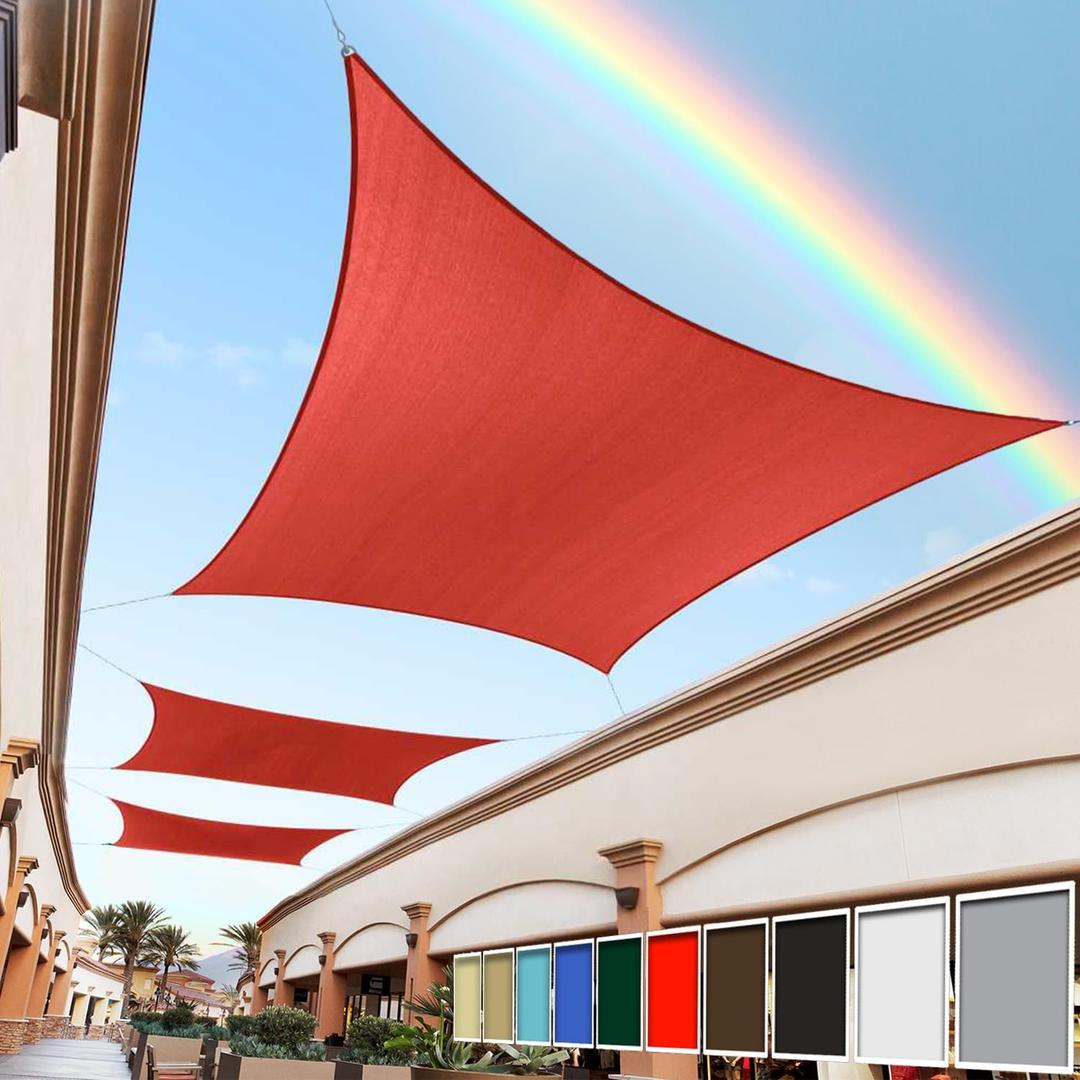 Royal Shade 14' x 18' Red Rectangle Sun Shade Sail Canopy Outdoor Patio Fabric Screen Awning RTAPR1418 - UPF50+ 95% UV Blockage, Heavy Duty, Water & Air Permeable (We Make Custom Size)