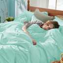 Bedsure Full Comforter Set Mint Green - Bed in a Bag Full Size Bedding Set 7 Pieces, GentleSoft Pintuck Bed Set Gift for Family, All Season Down Alternative Comforter with Sheets, Pillowcases & Shams